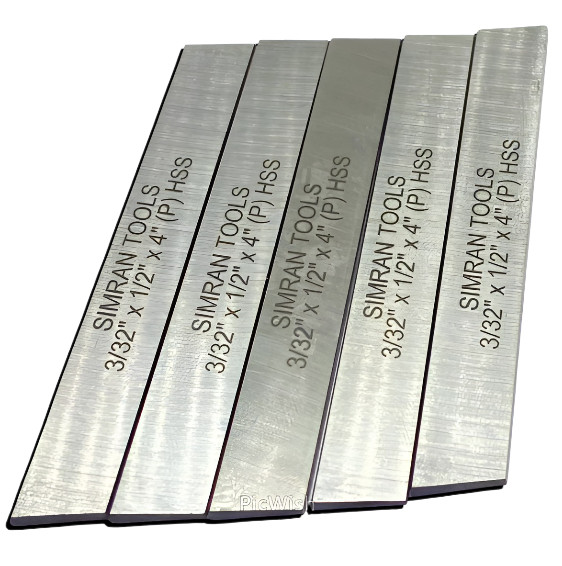 5x Cut Off Blade (3/32″ x 1/2″ x 4″) M2 Grade HSS Hardened & Ground Parting Tool