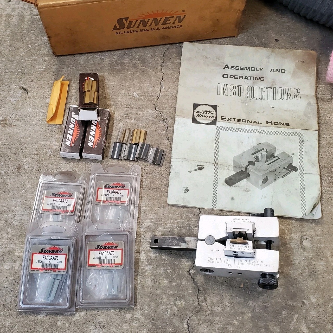 Sunnen FBE External Hone .120″ to 0.400″ FA8 to FA10 Extra Stones Shoes Manual