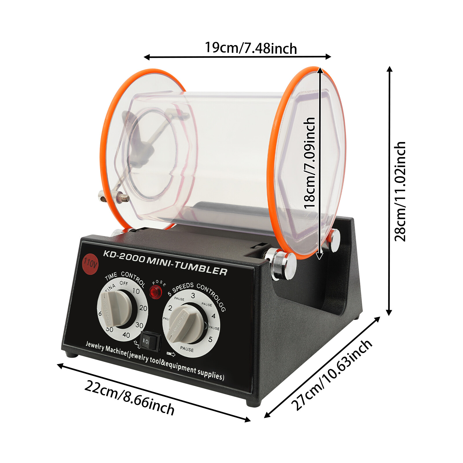 Electric Polisher Polishing Machine Jewelry Polishing Machine 500-3000RPM 5Gear