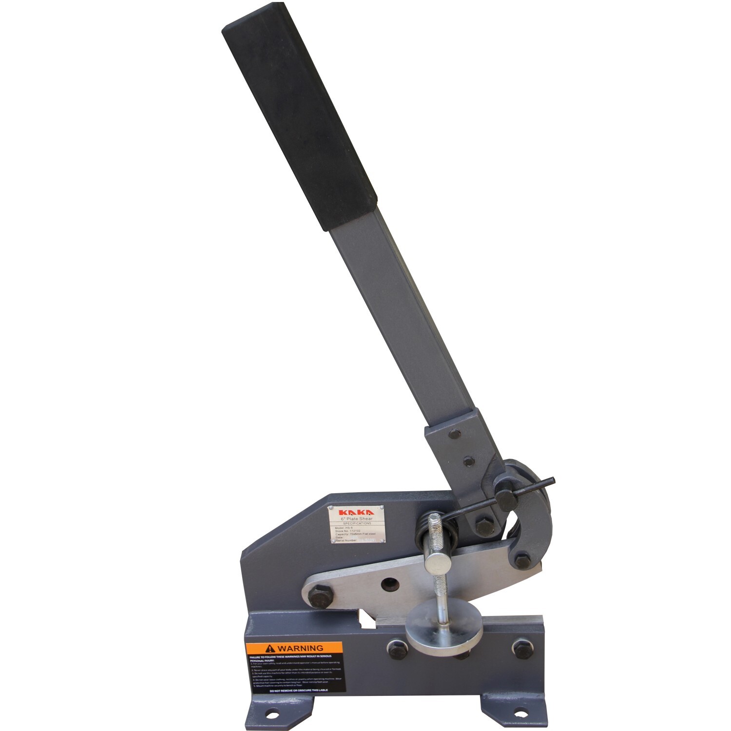 KAKA Industrial HS-6, 6-Inch Hand Plate Shear with Long Steel Handle