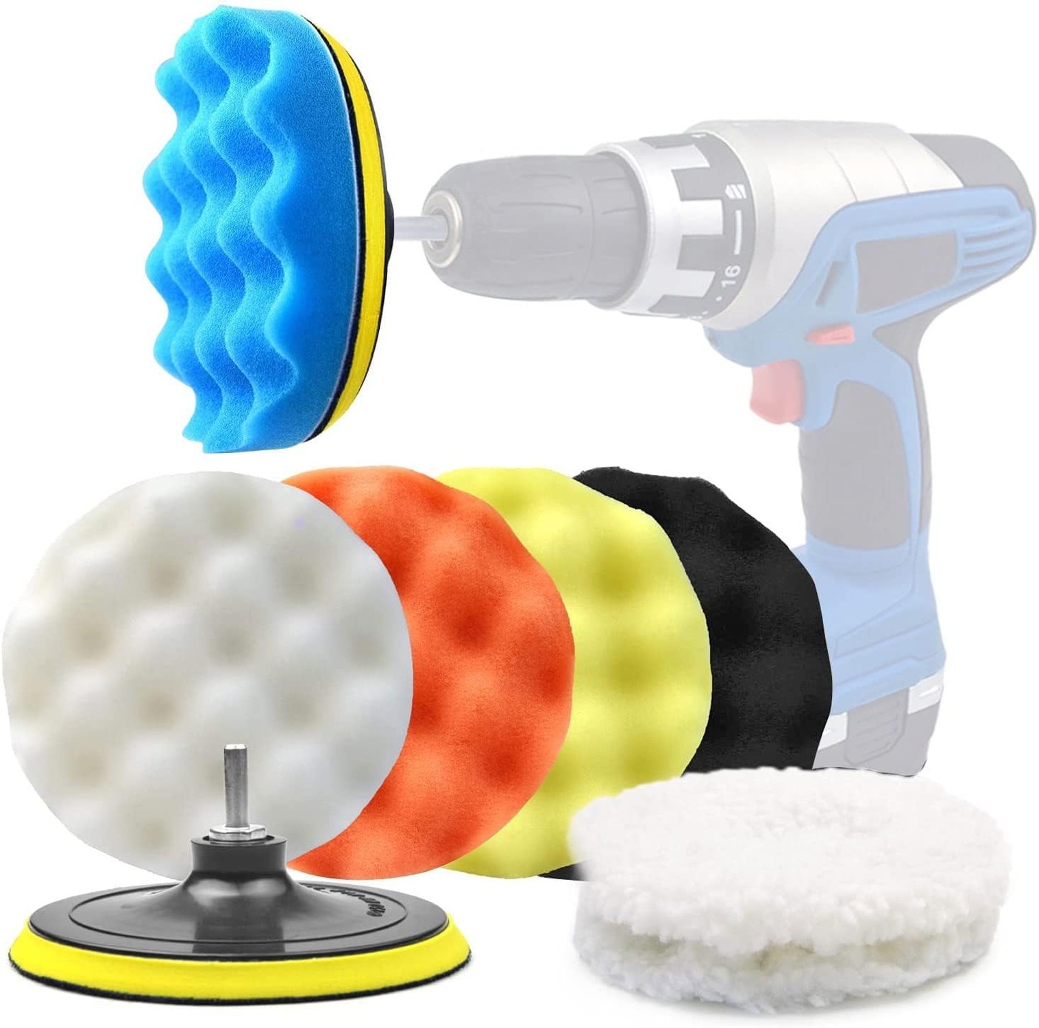 6 Inch Car Polishing & Buffing Sponge Pads Kit Wool Bonnet Pads for Household…